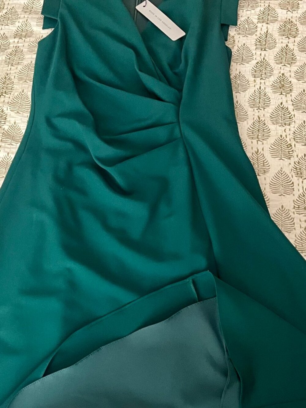 NWT Black Halo Bruna Emerald Faux Wrap Dress Size 8 - Picture 5 of 5